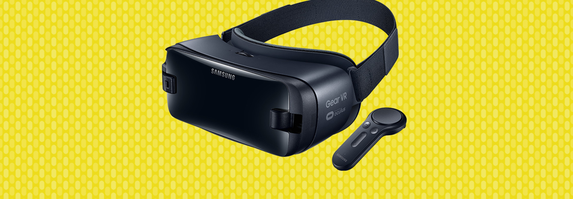 VR on Yellow background