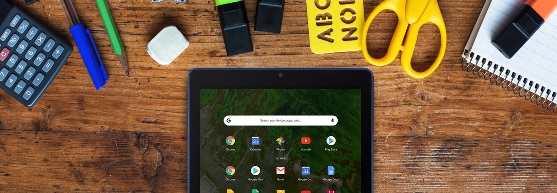 Tablet on desk
