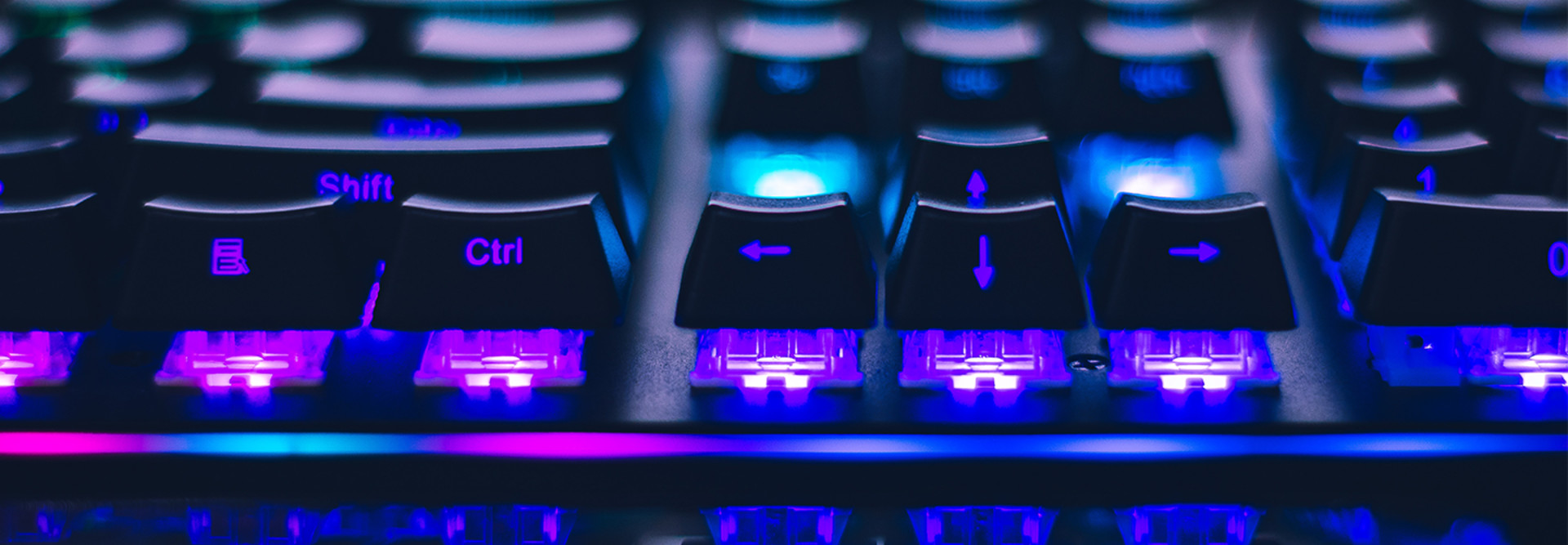Keyboard with different colors underneath