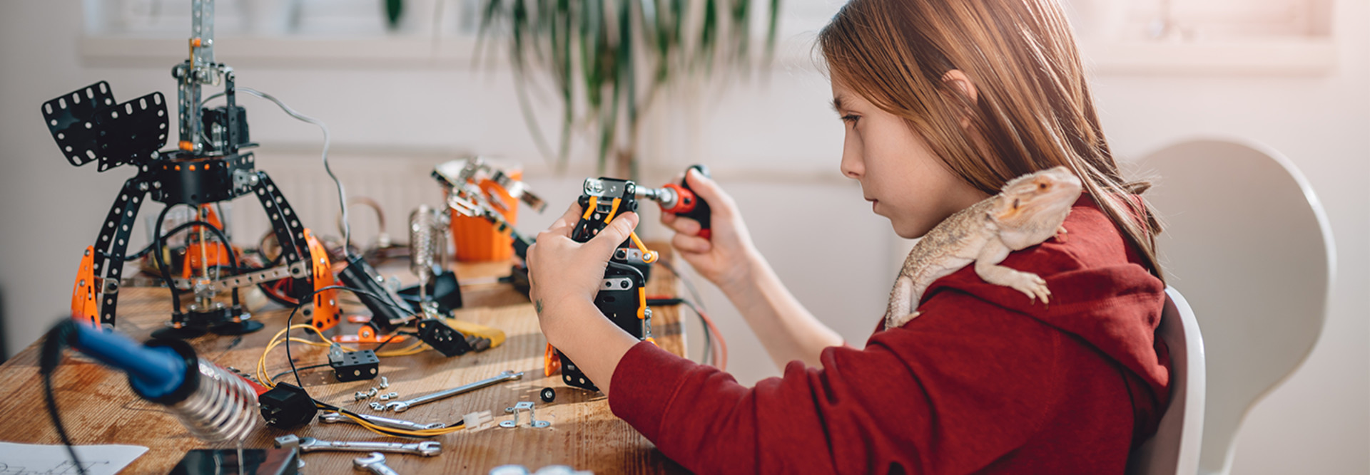 Student using robots
