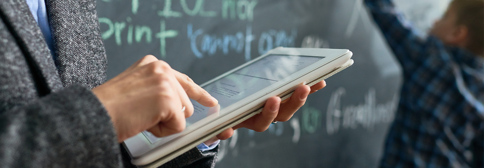 Teacher on ipad