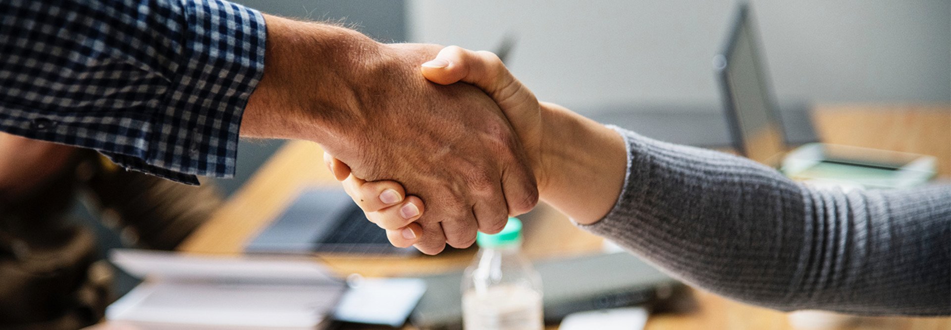 Two people shaking hands