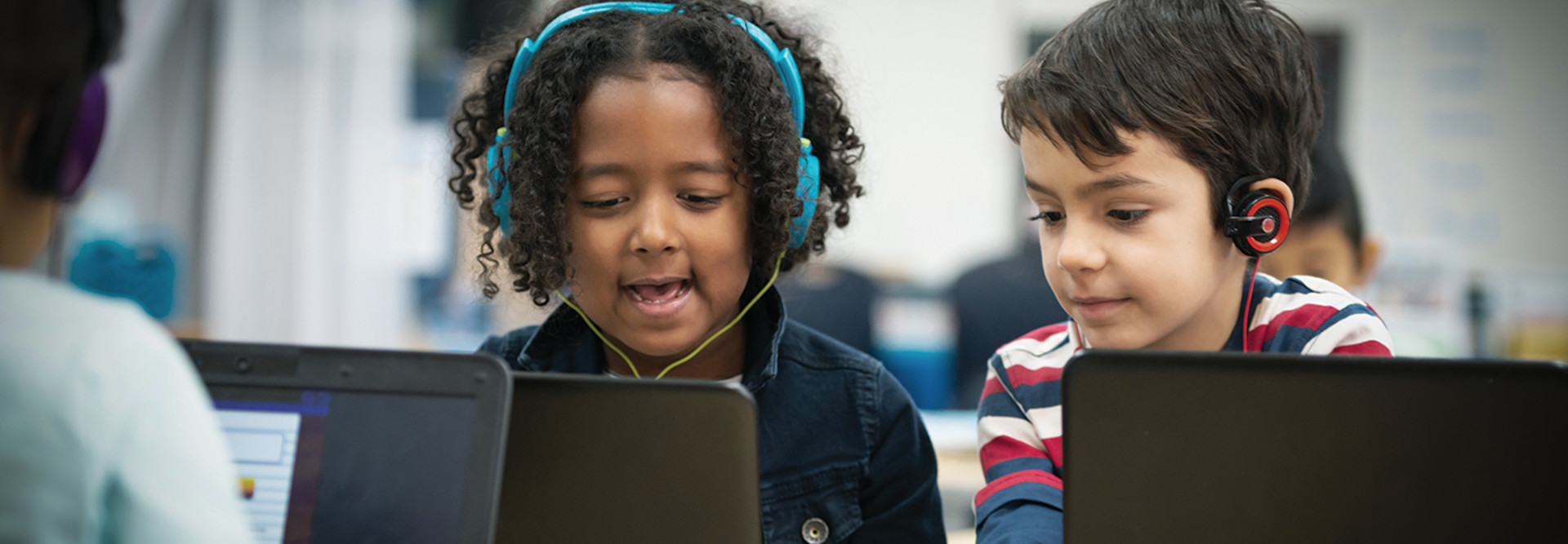 Kids using technology
