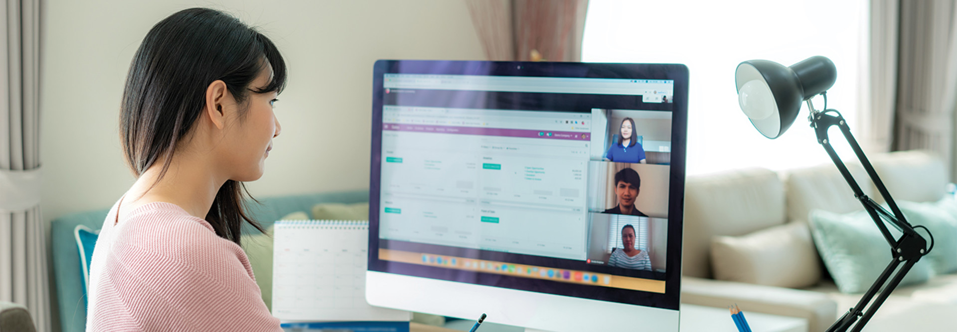 woman working from home