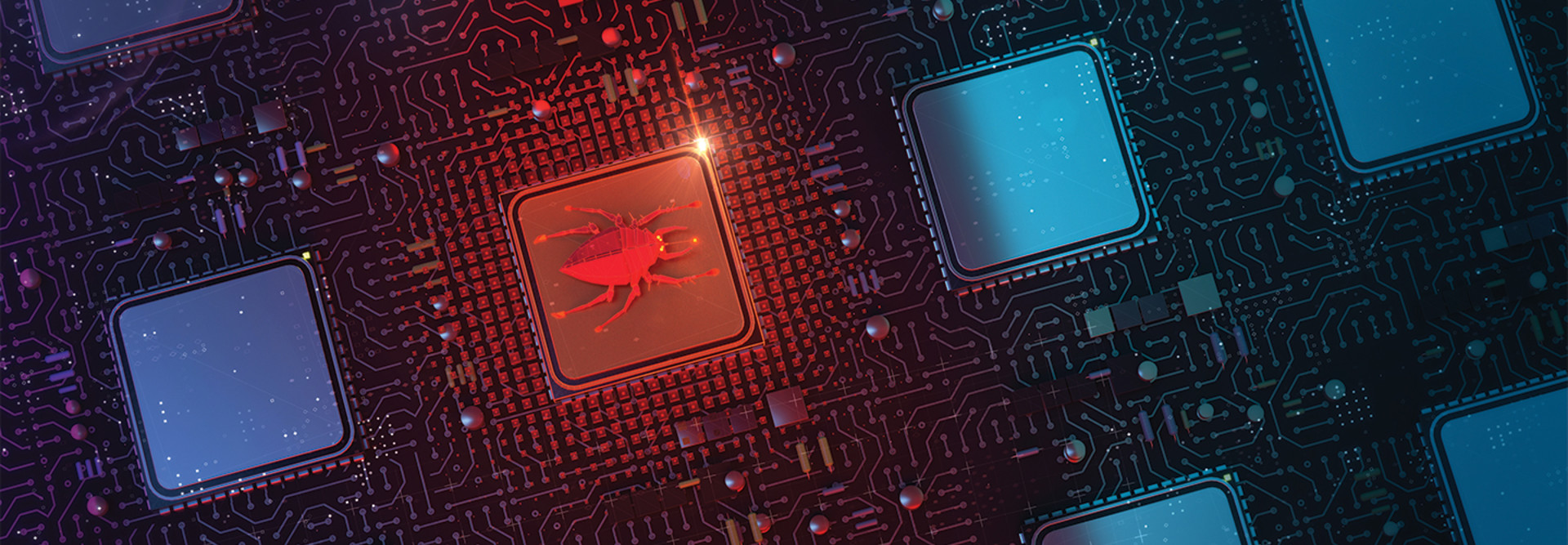 bug on infected chip