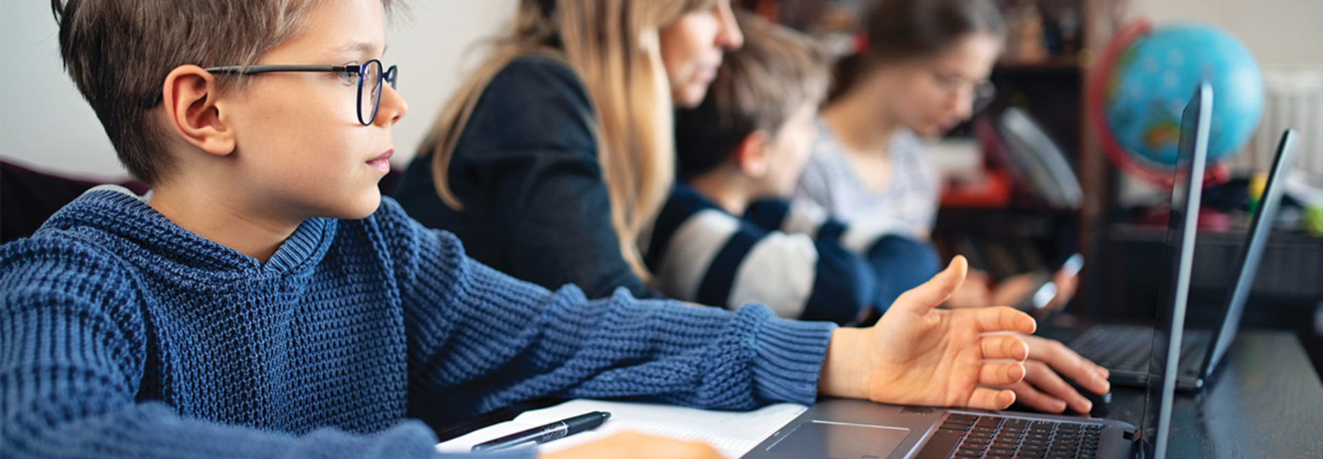 Student remote learning with computer