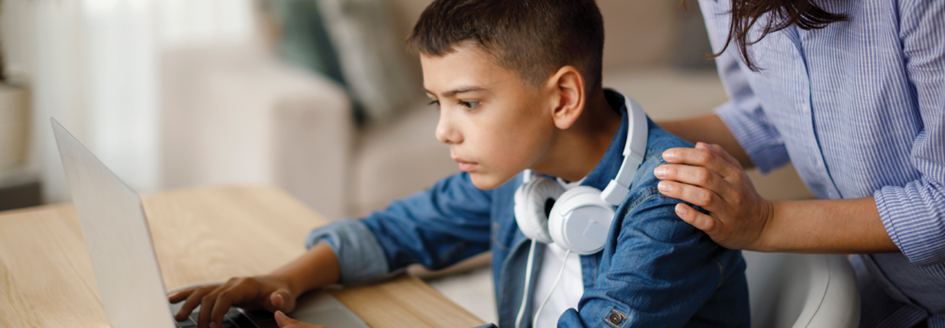 Student engaged in remote learning