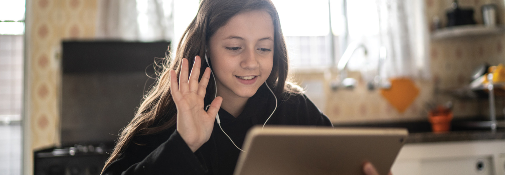 Student engaged in remote learning