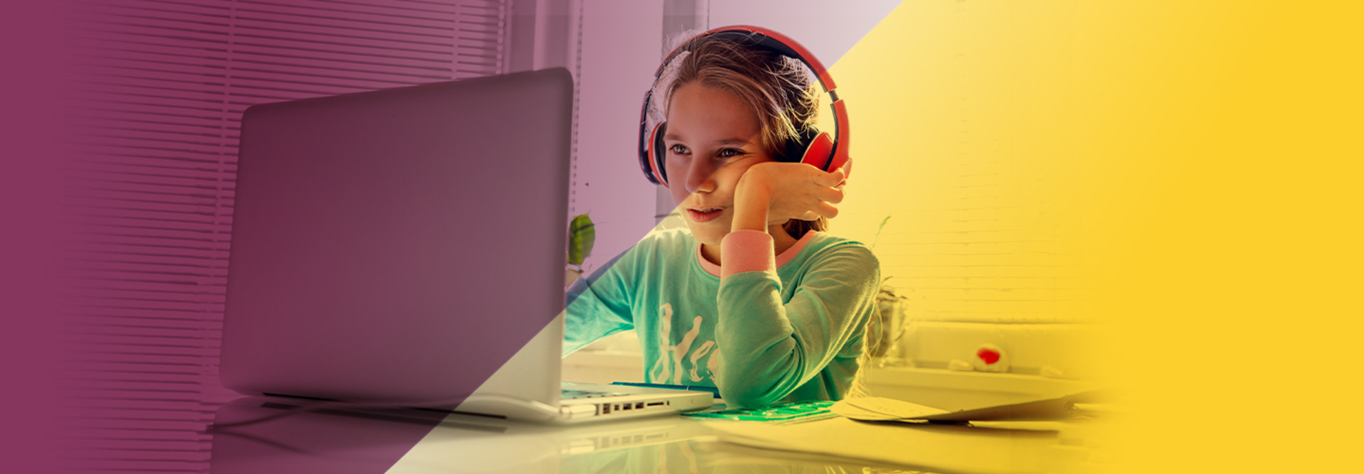 Student engaged in hybrid learning hybrid heroes