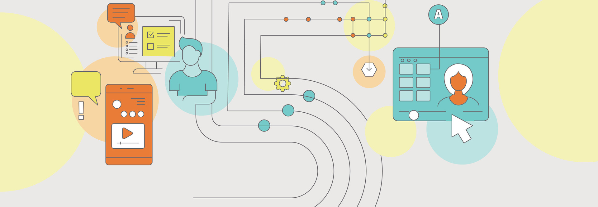 Illustrated number five as a circuit 