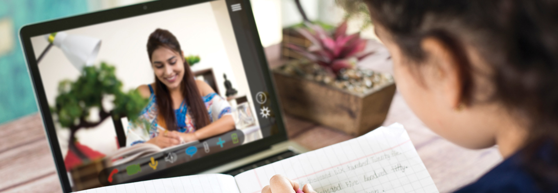 Student engaged in remote learning