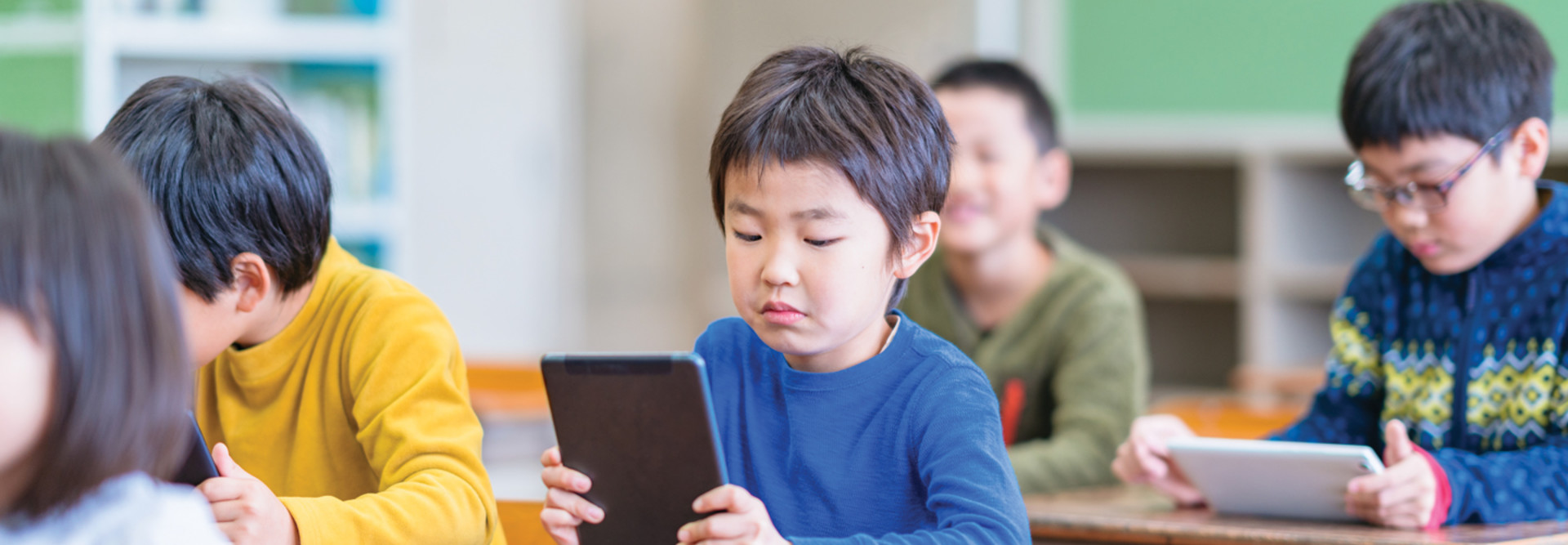 Student using technology in the classroom