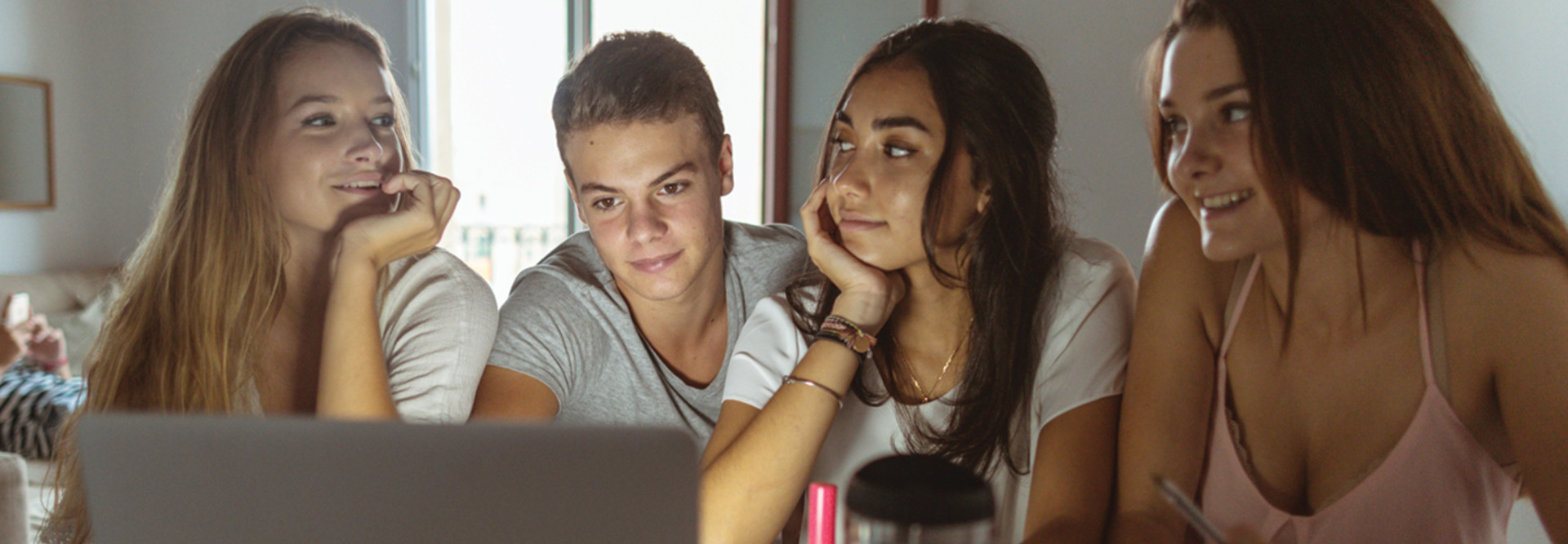 Students work together on a virtual escape room