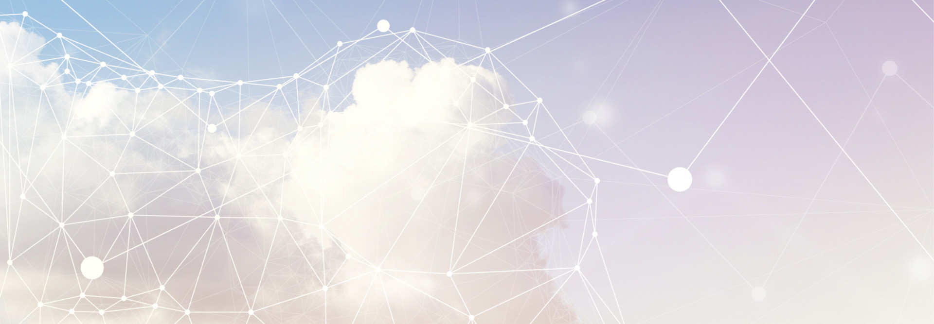 A cloud surrounded by digital lines signifying technology and internet