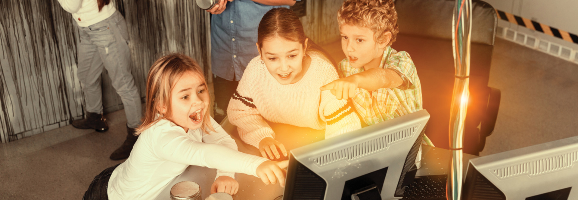 Students excited about innovation and collaboration on computer