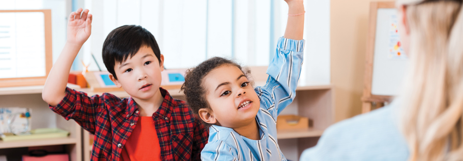 K-12 students engaged in collaborative classroom learning