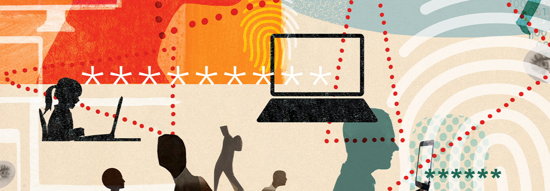 Illustration representing cybersecurity and mfa