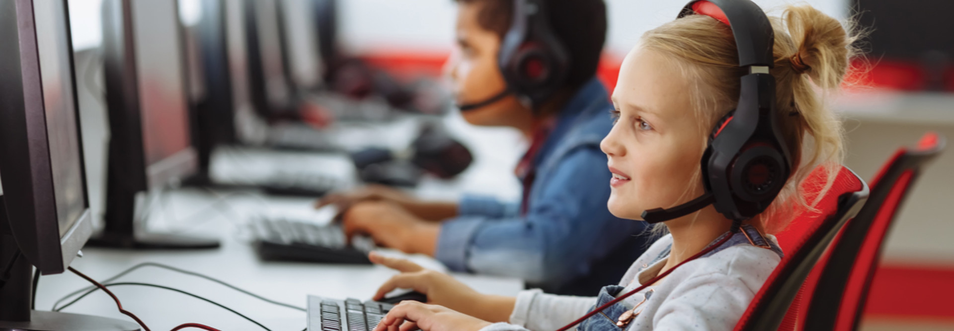 K–12 students in school esports arena