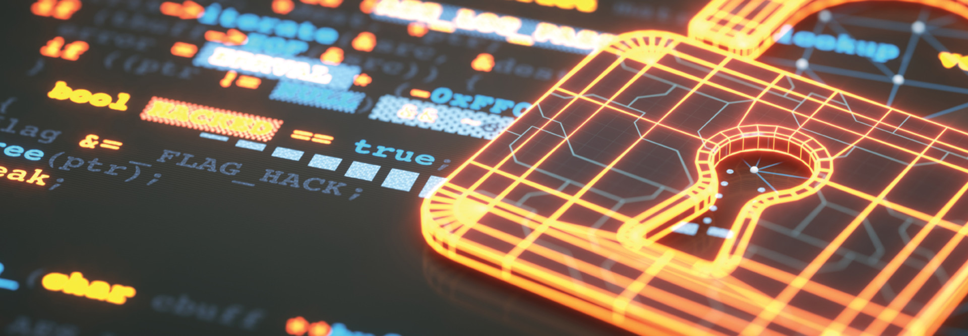 firewalls for cybersecurity illustrated by glowing digital lock