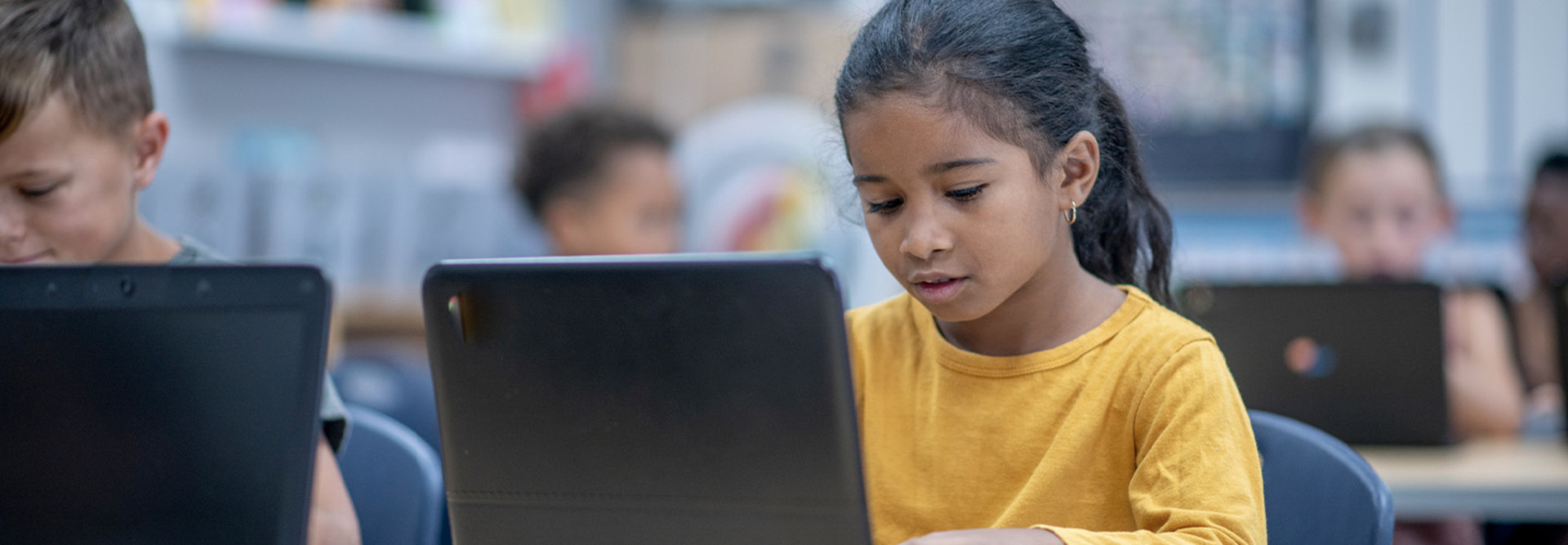 Elementary Students in a Computer Lab
