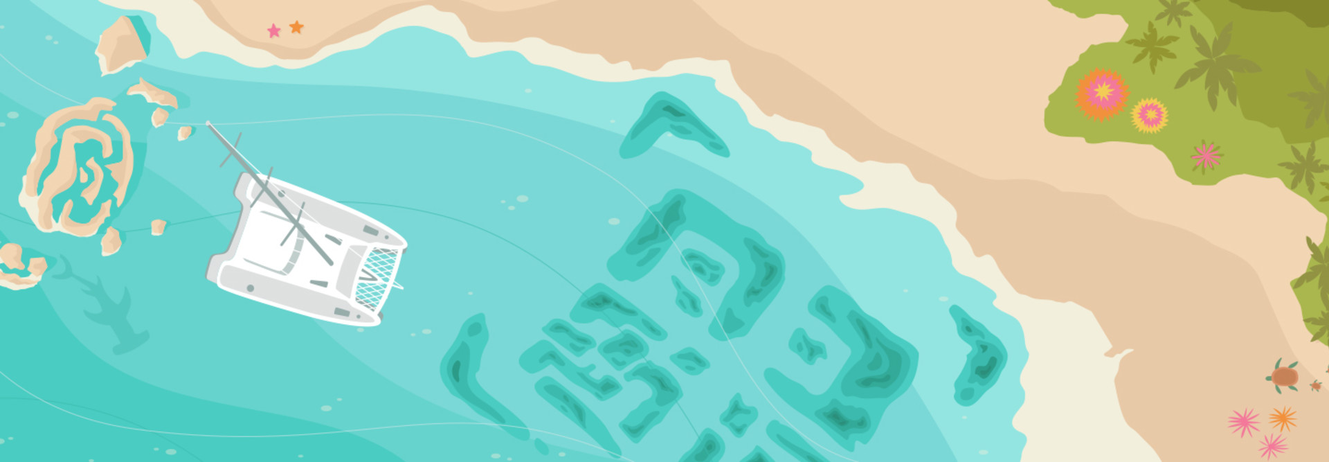 Illustration of catamaran