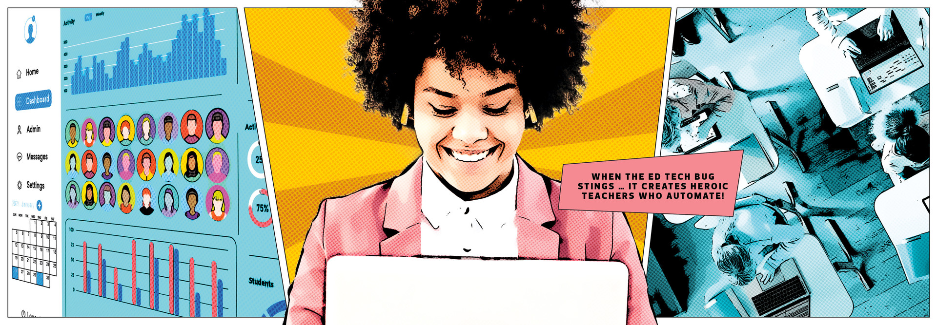Teacher on laptop