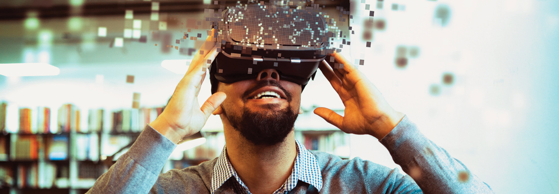 Person using VR goggles
