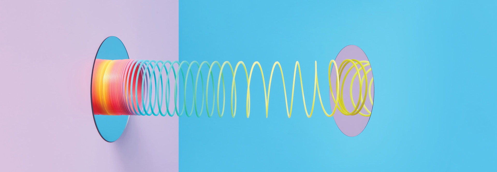 a slinky going through a portal