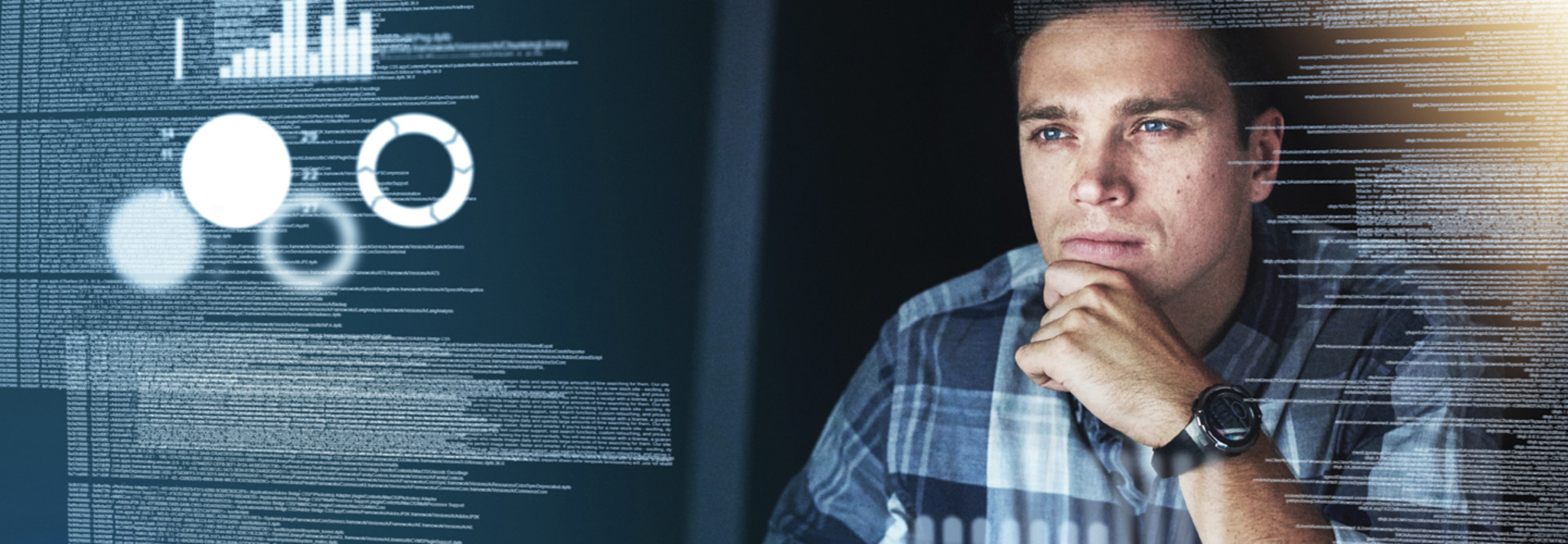 Person coding and reviewing code