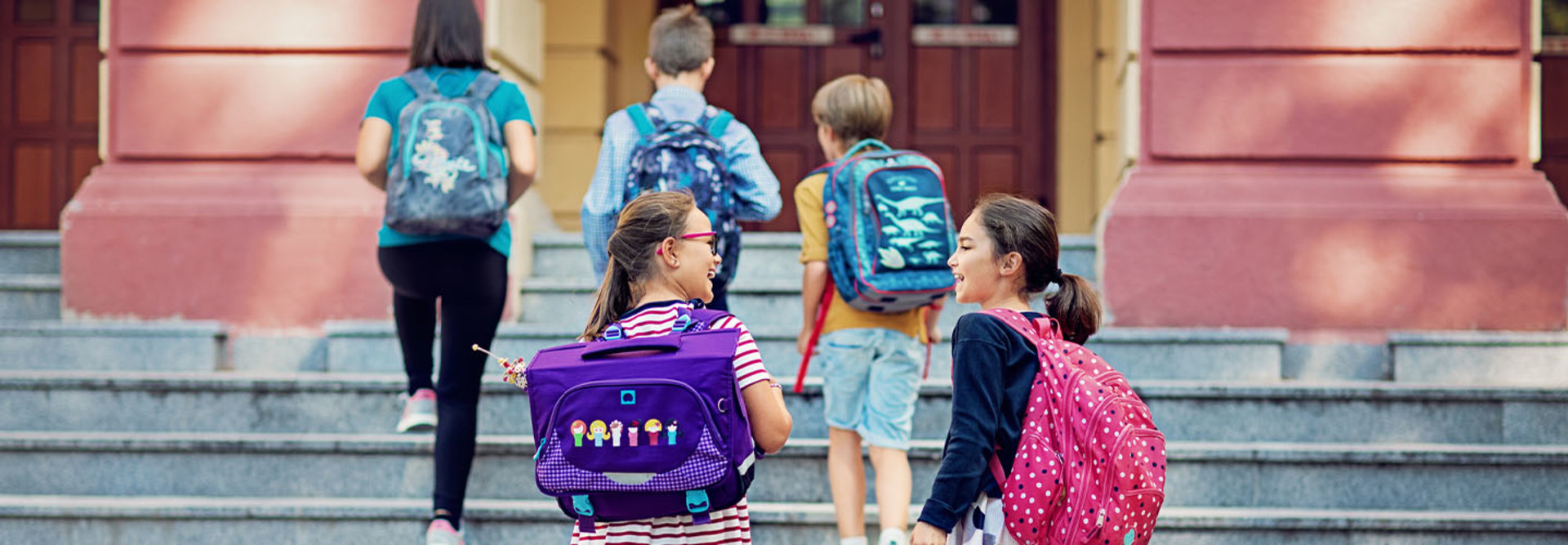 Students walking into school