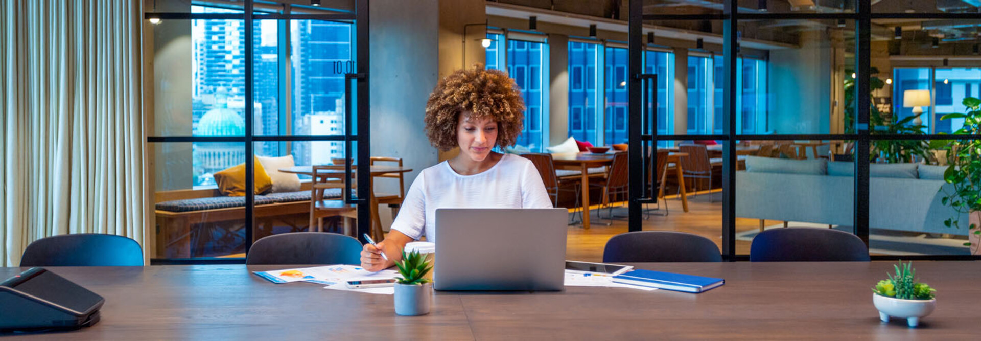 Person attending a webinar
