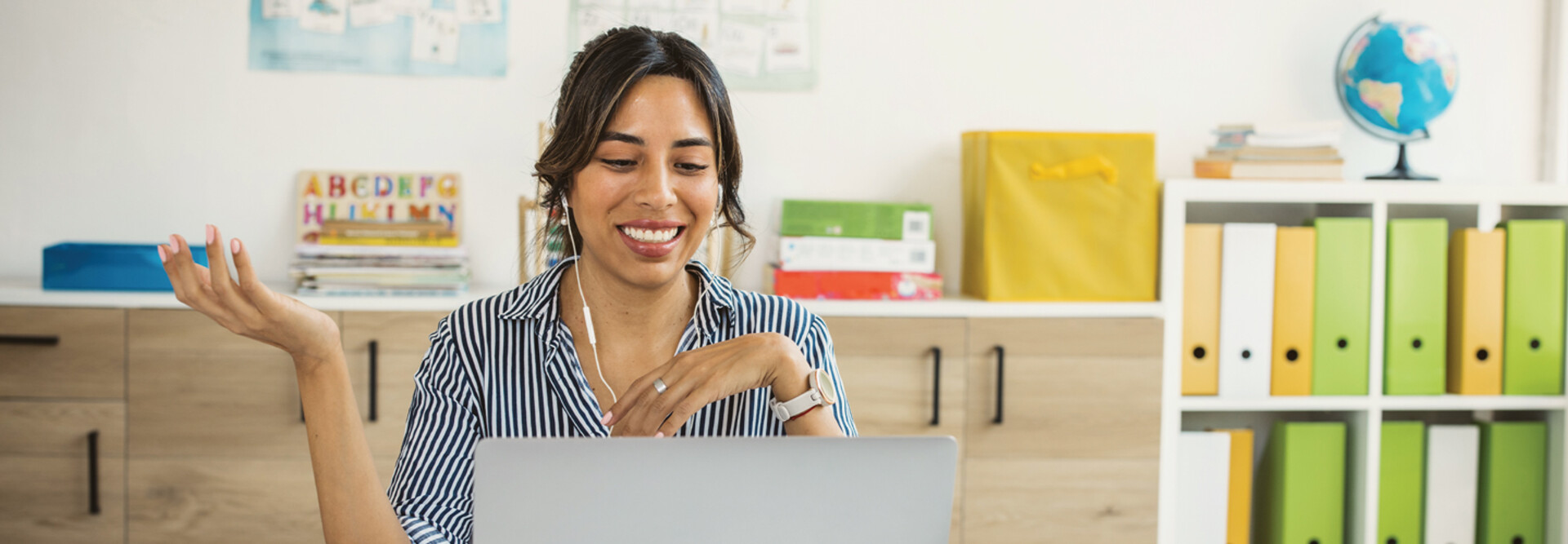 Teacher educating remotely