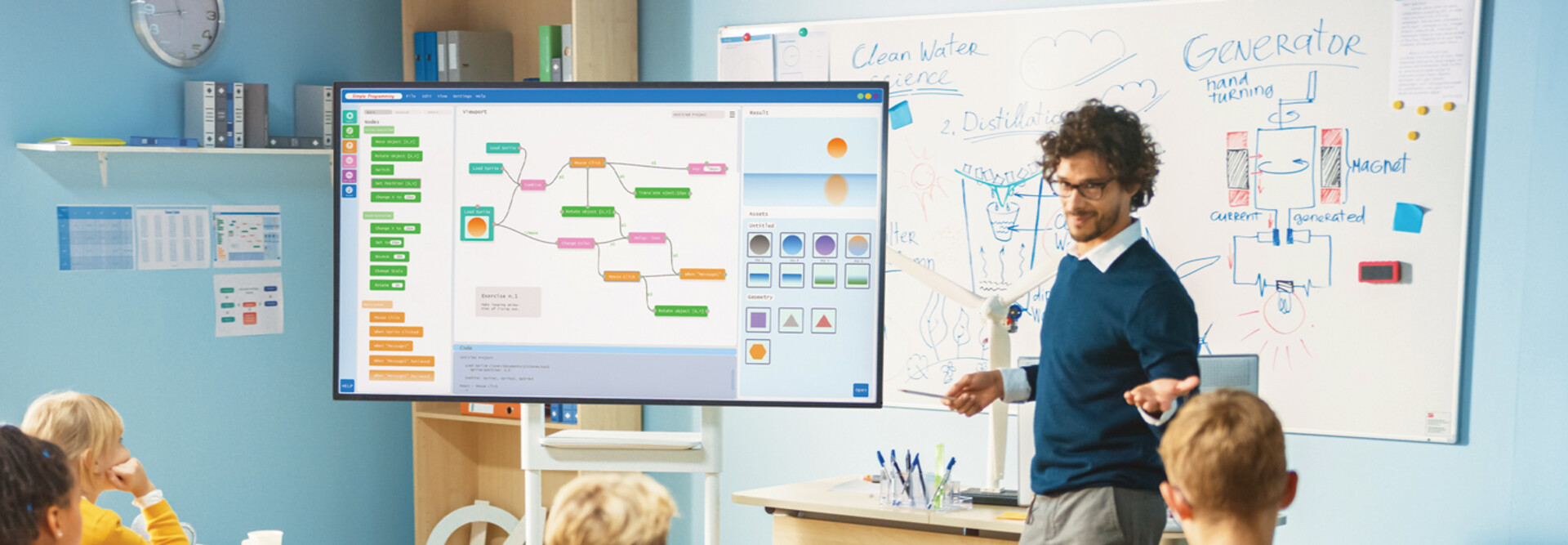 teacher in a classroom teaching
