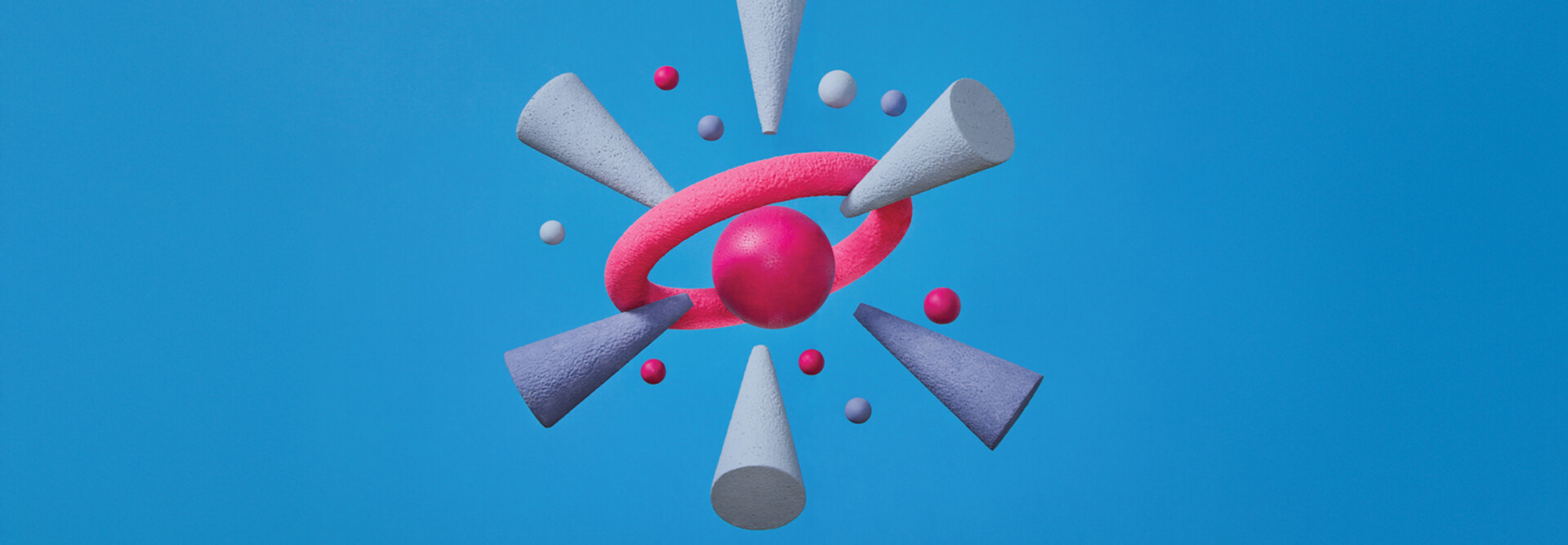 cones pointing at sphere in hoop illustration