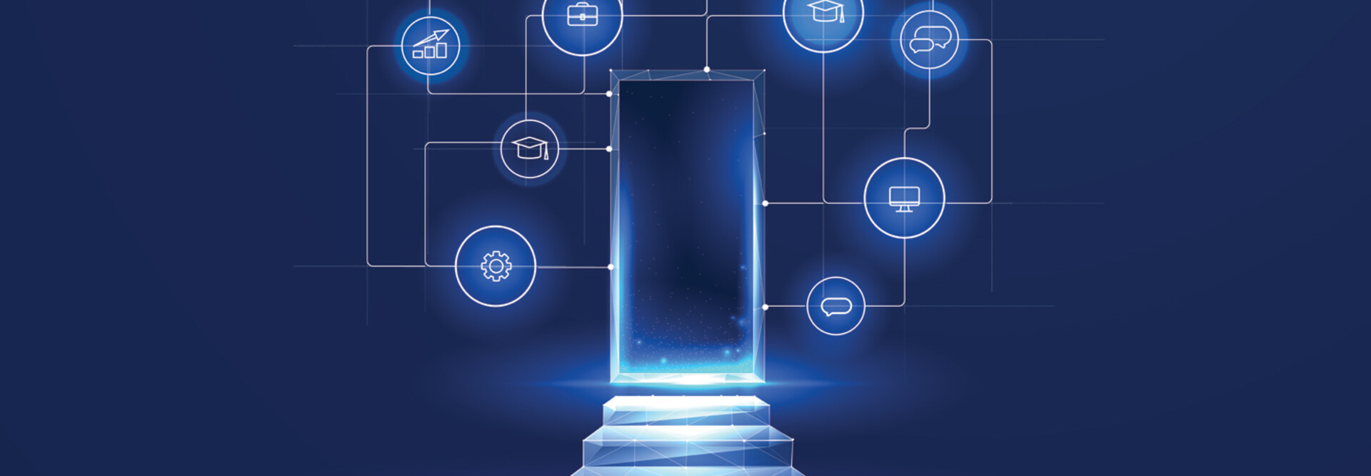 Digital step future education concept
