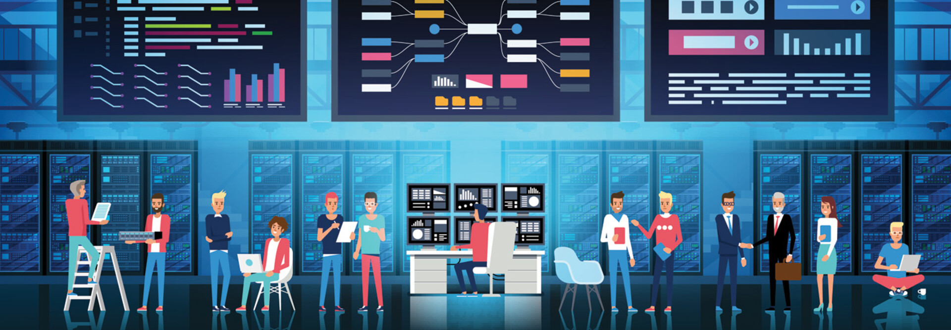 Office concept with data center
