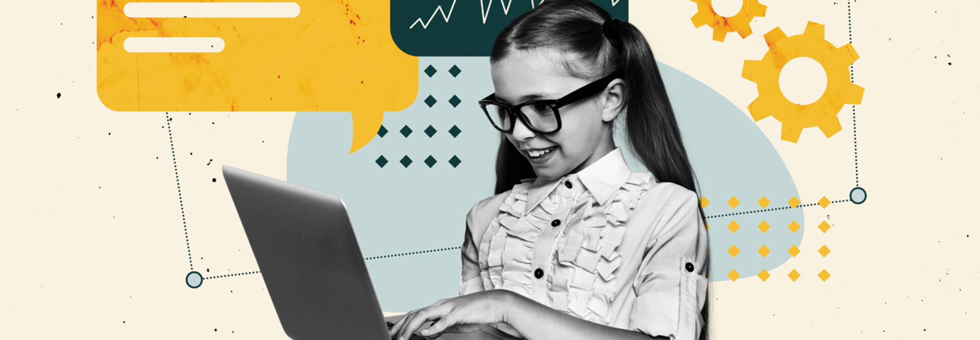 Young person using a laptop