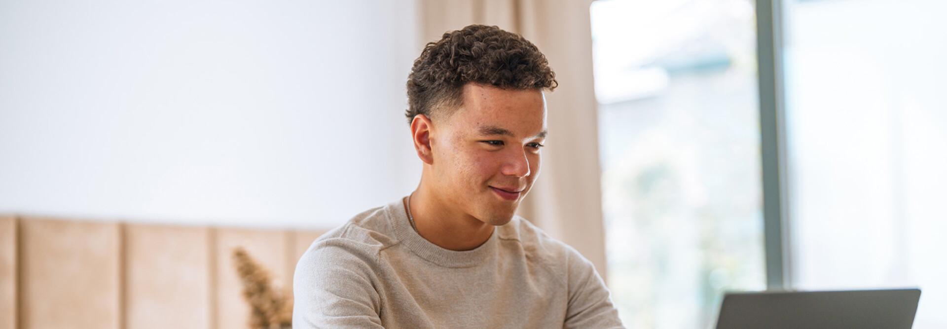Student using computer