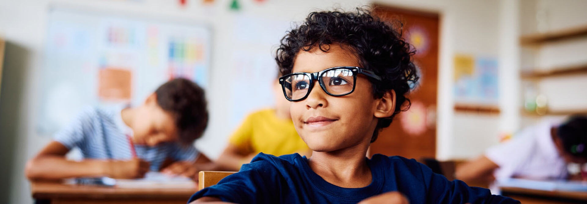student in classroom