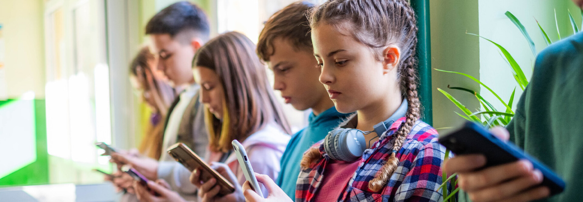 Kids using mobile devices