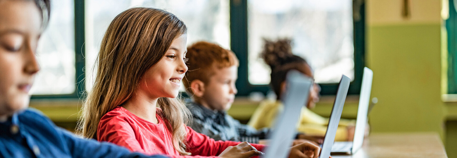 Students using laptops