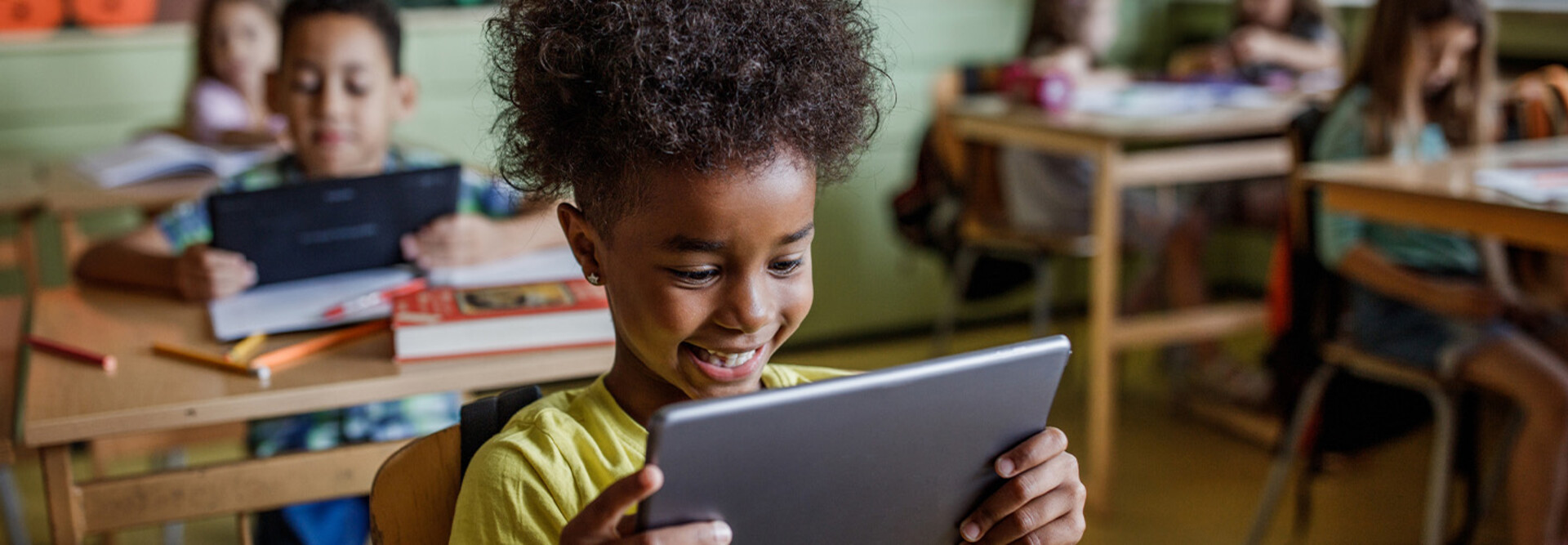 Students using devices
