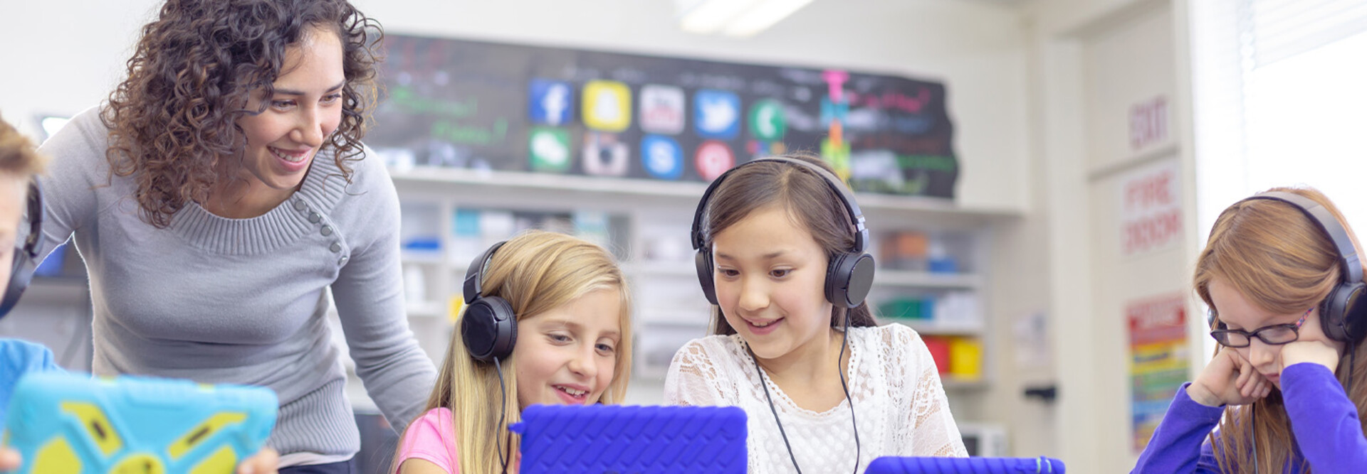 Students using tablets