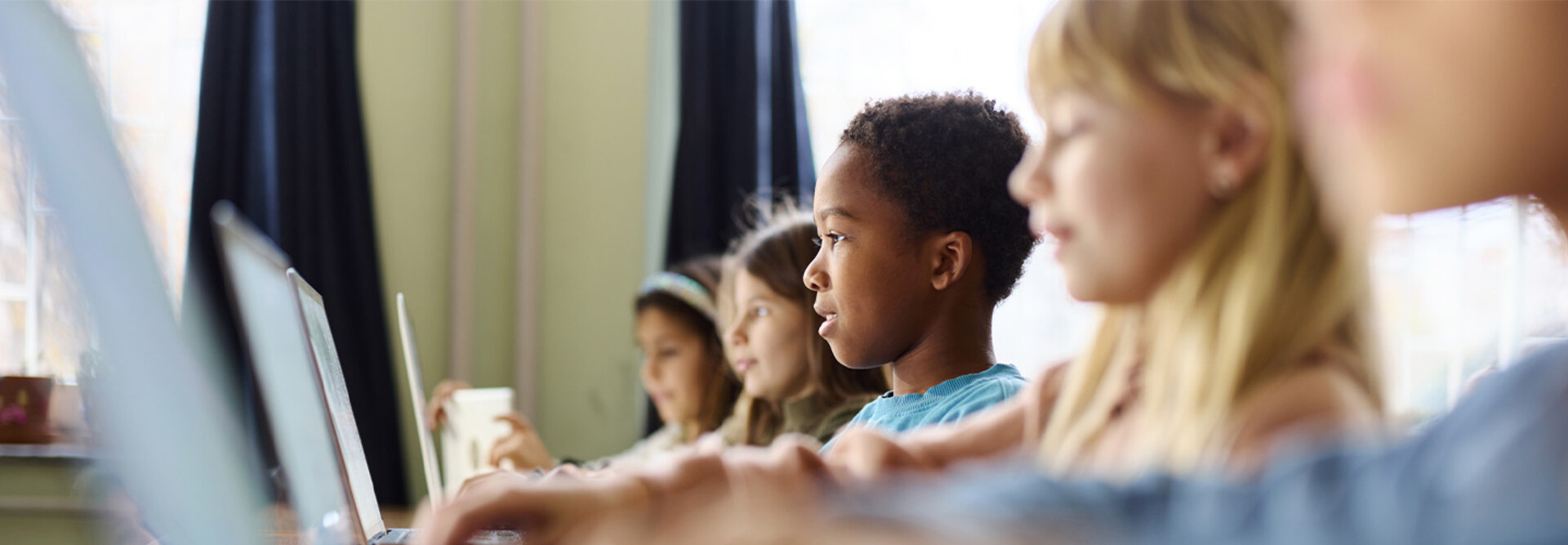 Students using computers