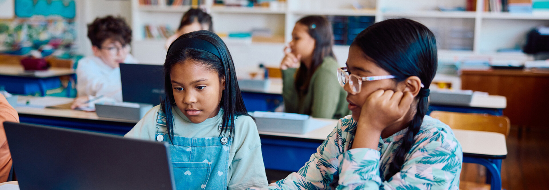 Students using computers