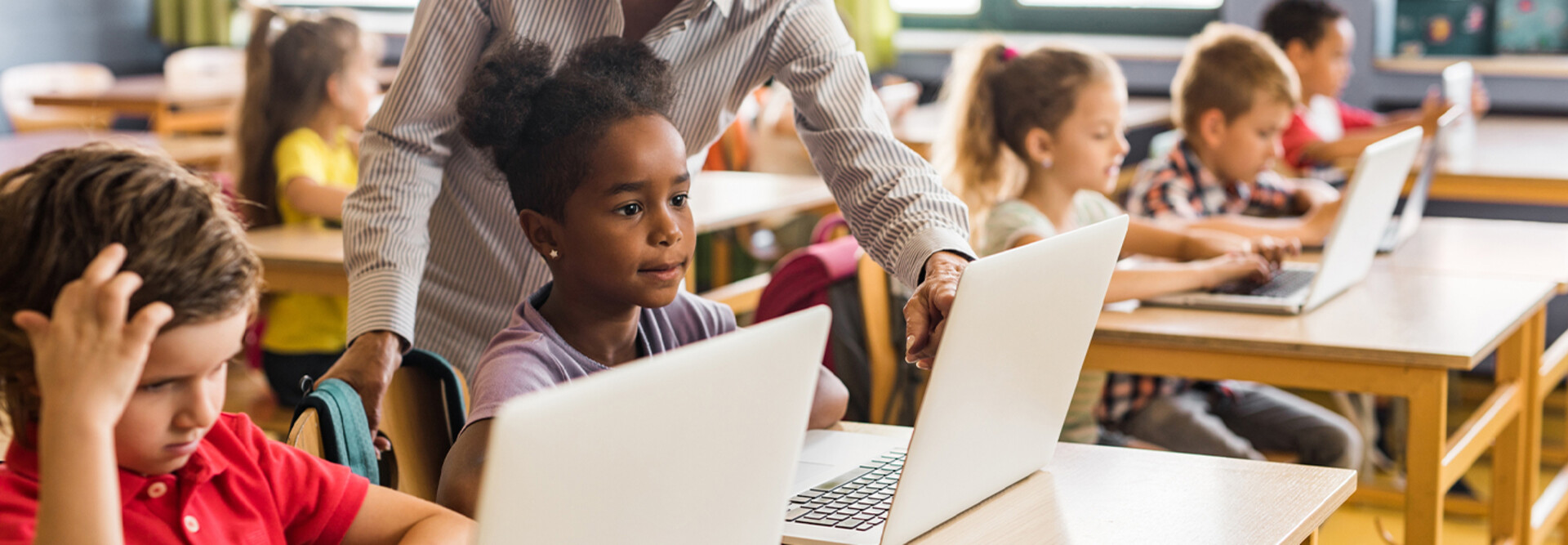 Students using computers