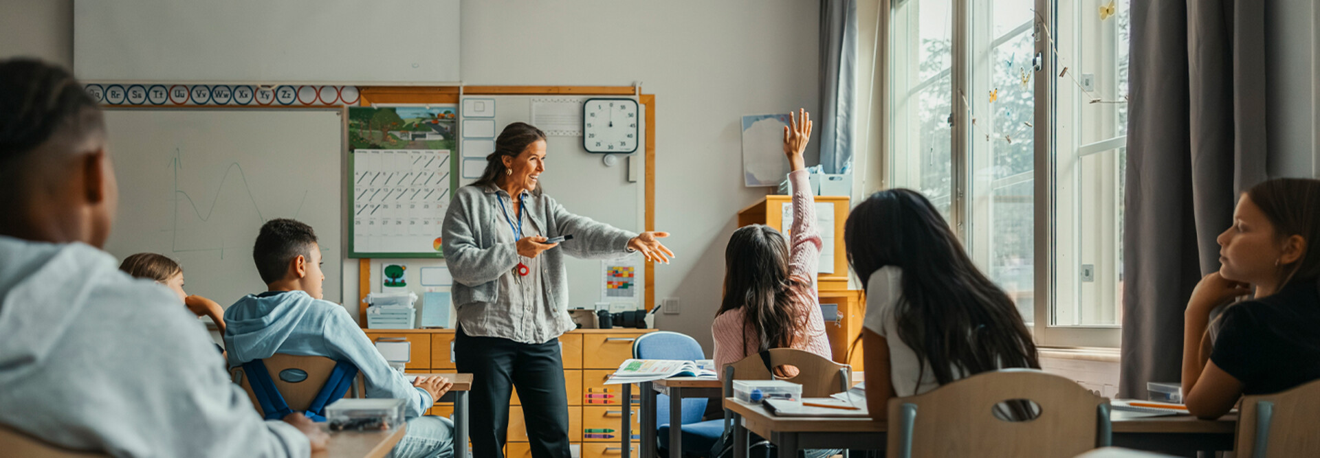 Teacher calling on student
