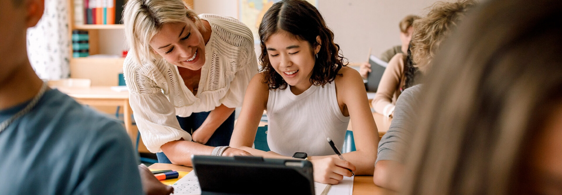 Student using tablet