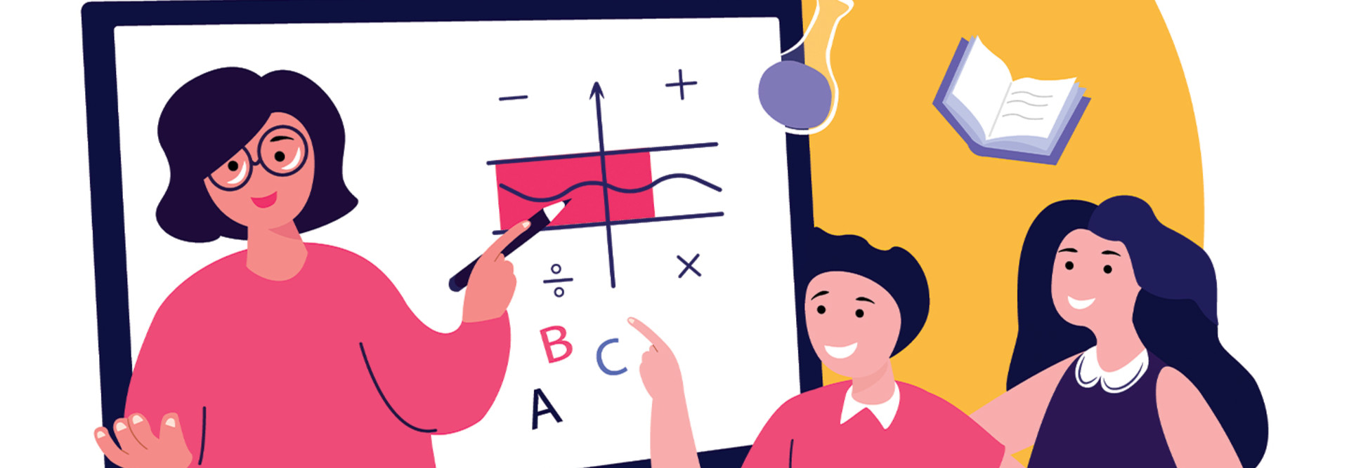 illustration of educator teaching remotely