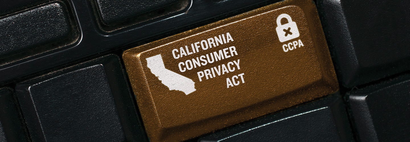California Consumer Privacy Act on keyboard